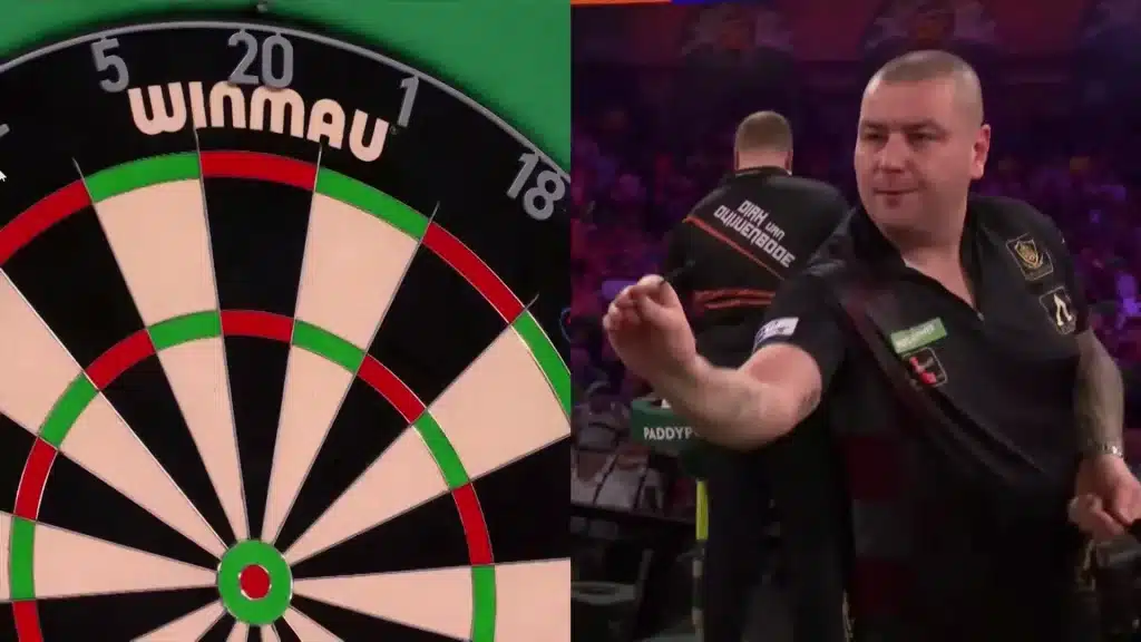 Boris Krčmar gađa pikado ploču primijenjujući pikado pravila